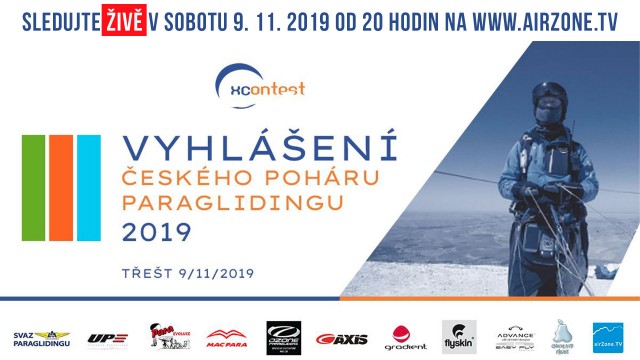 Živě: Vyhlášení výsledků Českého poháru paraglidingu 2019